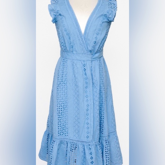 J Crew Eyelet Midi Wrap dress - Picture 1 of 5